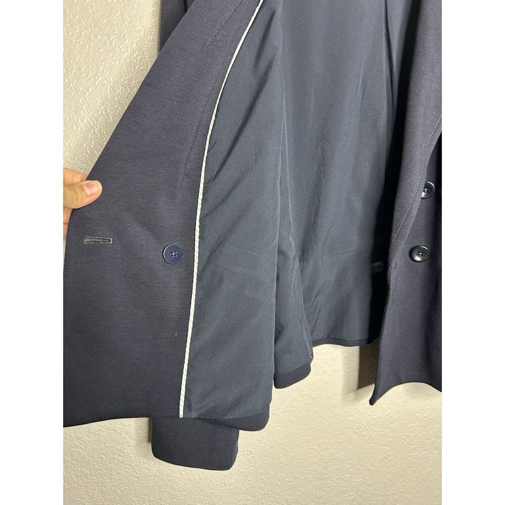 Talbots Italian Knit Navy Double Breasted Blazer Size 16P - Picture 5 of 10